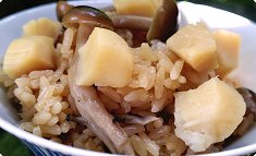 Hotate to shimeji no takikomi-gohan