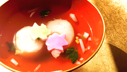 Clear soup with crafted nama-fu