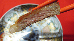 Eating Matsusaka gyu steak