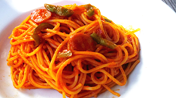 Cooked frozen Napolitan spaghetti