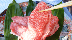 Sliced beef for sukiyaki