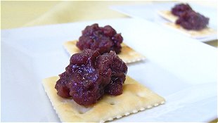Mashed Sweetened Red Bean Paste on Crackers