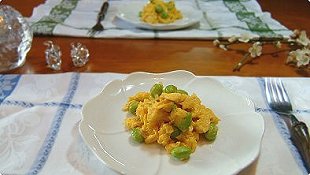 Scrambled Eggs with Green Soy Beans