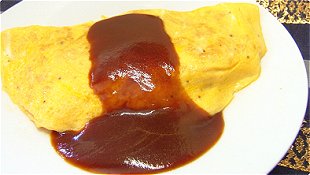 Rice Stuffed Omelet with Demi-Glace Sauce