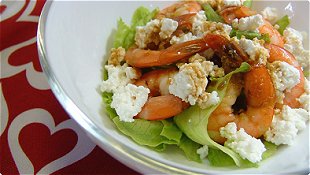 Cottage Cheese and Shrimp Salad with Wasabi Dressing