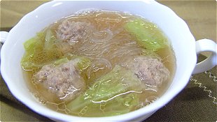 Pork Meatballs & Napa Cabbage Soup