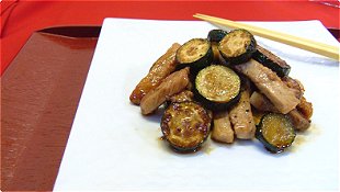 Seared Pork & Zucchini with Soy Sauce