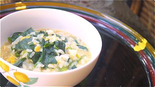 Rice Soup with Spinach