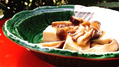 Braised Tofu & Mushrooms with Sticky Sauce