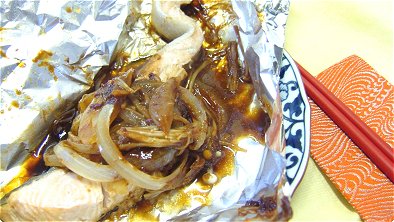 Japanese-Style Salmon Baked with Red Miso in Foil