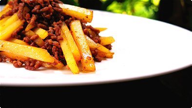 Seared Ground Beef & Potato with Butter & Soy Sauce