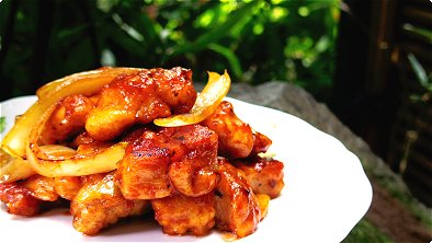 Seared Chicken & Onion with Sweet & Sour Soy Sauce