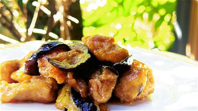 Seared Chicken & Eggplant with Sweet & Sour Soy Sauce