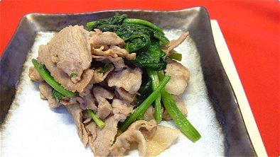 Seared Pork & Spinach with Soy Sauce & Butter