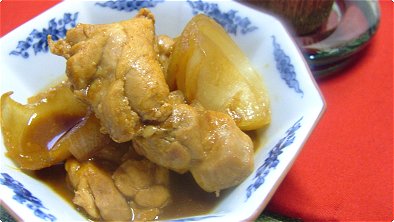 Braised Chicken & Onion with Red Miso Sauce