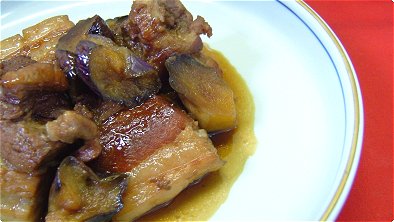 Braised Pork & Eggplants with Soy Sauce