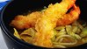 Thick White Noodles with Curry Soup & Shrimp Tempura 