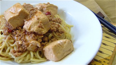 Fried Noodles with Mapo Tofu