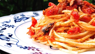 Spaghetti with Sardines & Tomato Sauce