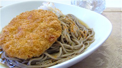 Buckwheat Noodles with Japanese-Style Croquette