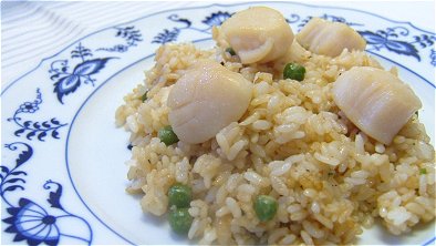 Seared Rice & Scallops with Butter & Soy Sauce