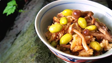 Green Soybeans & Shimeji Mushrooms Seasoned Rice