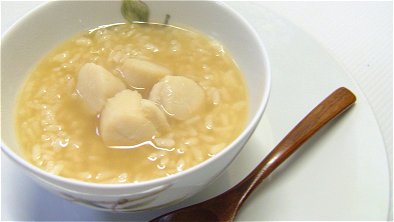 Rice Soup with Scallops