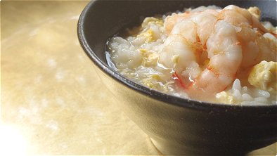 Rice Soup with Shrimps