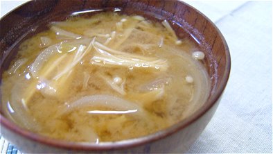 Onion & Enoki Mushrooms Miso Soup