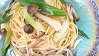 Spaghetti with Long Green Onion & Shimeji Mushrooms