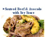 Sauteed Beef & Avocado with Soy Sauce