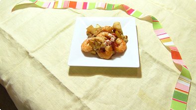 Pan-Broiled Shrimps & Cauliflower with Mayonnaise & Soy Sauce