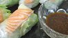 Japanese-Style Spring Roll with Raw Salmon