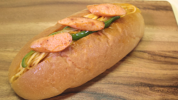 Our Napolitan spaghetti in bun