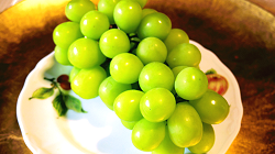 A bunch of shine muscat grapes