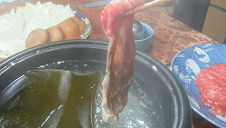 Sliced beef for shabu-shabu